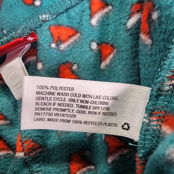 Mens Christmas Wondershop Green & Red Santa Hat Fleece Pajama Pants Size XXL - Picture 6 of 12